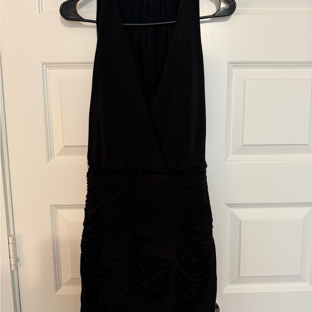Elegant Halter Black Sleeveless Dress